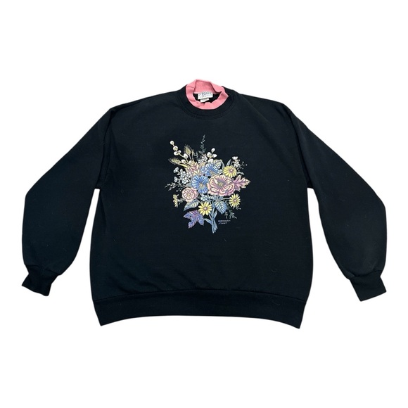 Nature’s Garden by Morning Sun Vintage 90s crewneck women’s Size X-Large - Picture 1 of 9